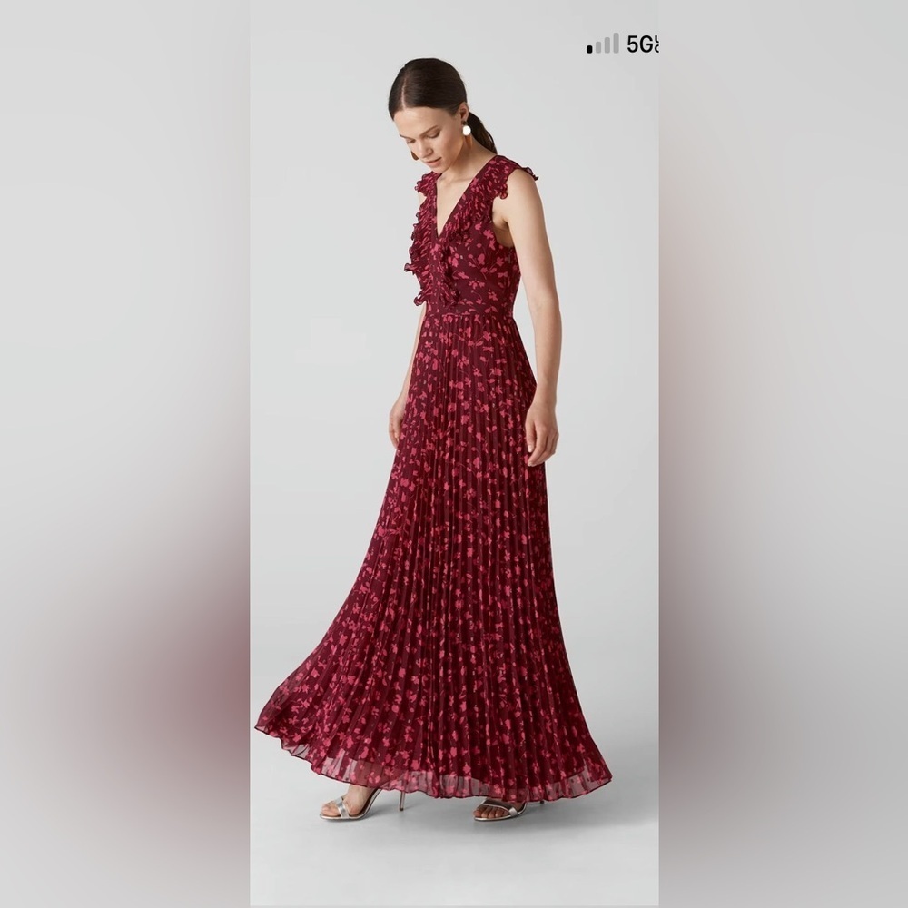 Whistles $799 Pink Adalise Celia Print Pleated Maxi Dress